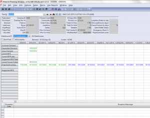 Screen capture: ERP system record for a single part number.
